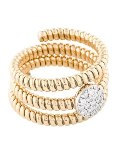 Pre-owned Ring 18k Diamond Coil  In Multi