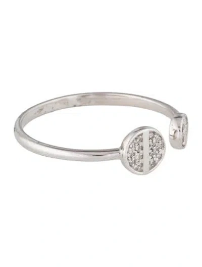 Pre-owned Ring 18k Diamond Double Circle Open  In Multi