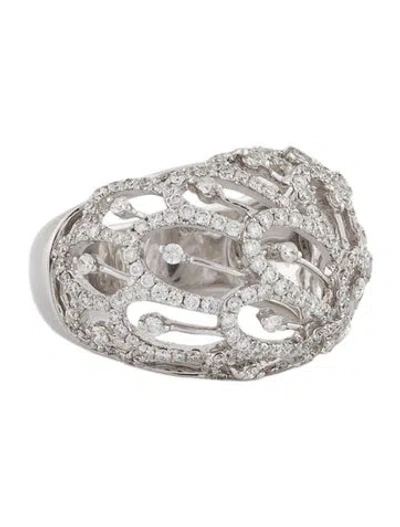 Pre-owned Ring 18k Diamond Fancy Band In Multi