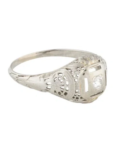 Pre-owned Ring 18k Diamond Filigree Cocktail  In Multicolor