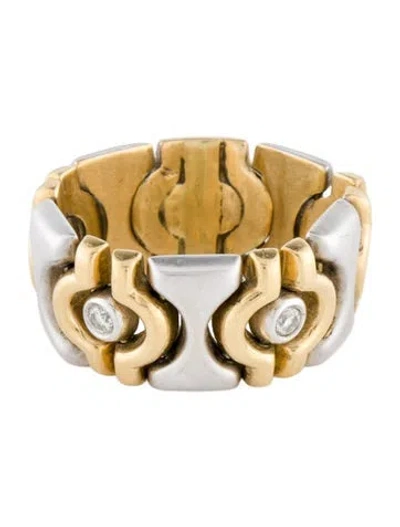 Pre-owned Ring 18k Diamond Flexible Band In Multi