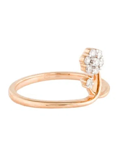 Pre-owned Ring 18k Diamond Flower  In Multi