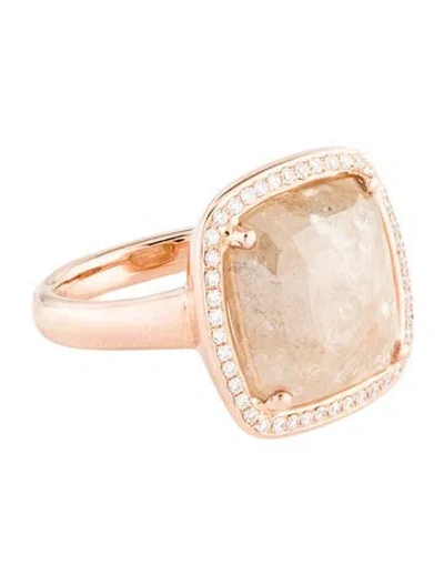 Pre-owned Ring 18k Diamond Halo Cocktail  In Multi