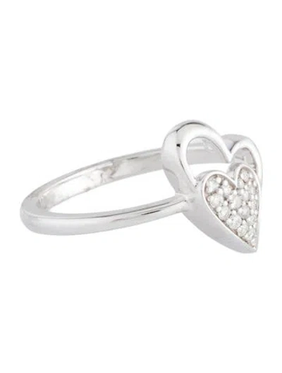 Pre-owned Ring 18k Diamond Heart Cocktail  In Multi