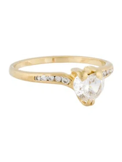 Pre-owned Ring 18k Diamond Heart Cocktail  In Multi