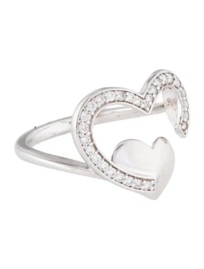 Pre-owned Ring 18k Diamond Heart Cocktail  In Multi