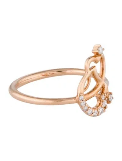 Pre-owned Ring 18k Diamond Hearts Cocktail  In Multi