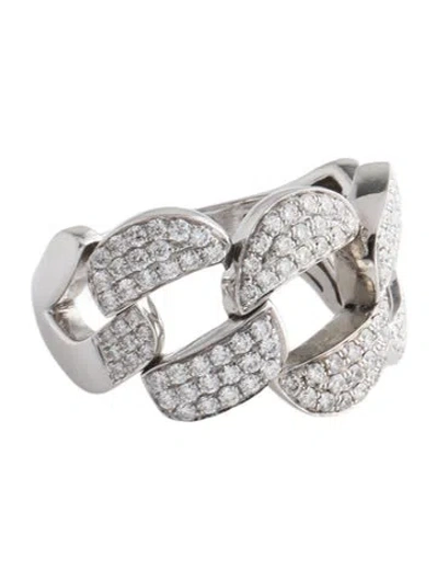 Pre-owned Ring 18k Diamond Link Band In Multi