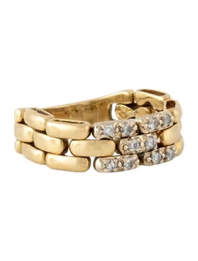 Pre-owned Ring 18k Diamond Link Band In Multicolor