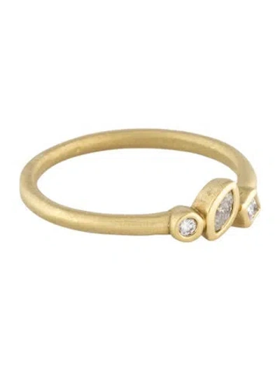 Pre-owned Ring 18k Diamond Matte Cocktail  In Multicolor