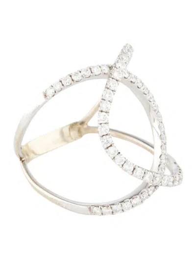 Pre-owned Ring 18k Diamond Open Cocktail  In Multi