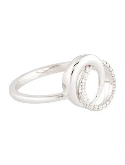 Pre-owned Ring 18k Diamond Oval Cocktail  In Multi