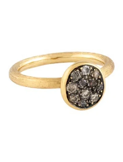 Pre-owned Ring 18k Diamond Paved Textured  In Multi