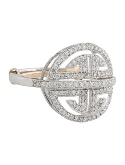 Pre-owned Ring 18k Diamond Shou  In Multi