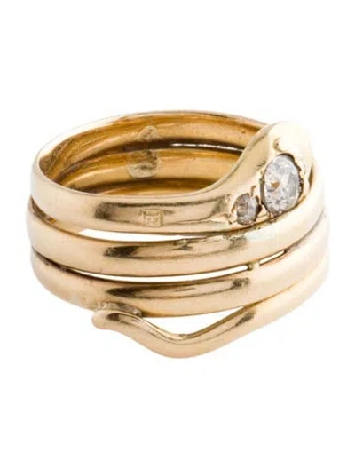Pre-owned Ring 18k Diamond Snake  In Multi