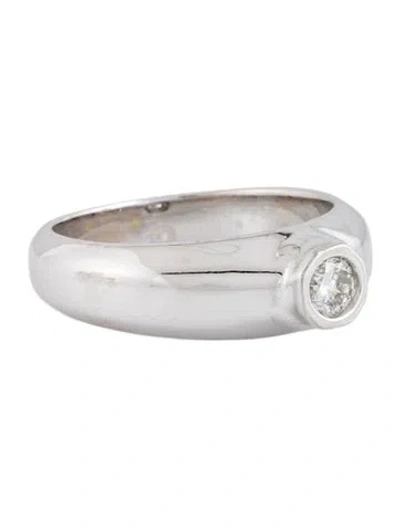 Pre-owned Ring 18k Diamond Solitaire Band In Multicolor