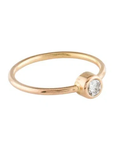 Pre-owned Ring 18k Diamond Solitaire  In Multicolor