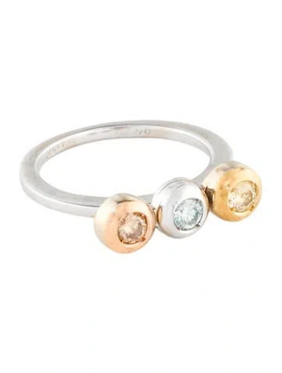 Pre-owned Ring 18k Diamond Spinner  In Multi