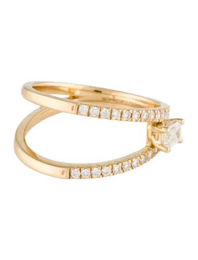 Pre-owned Ring 18k Diamond Split Cocktail  In Multi