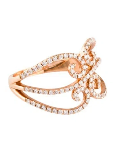 Pre-owned Ring 18k Diamond Swirl  In Multi
