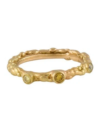 Pre-owned Ring 18k Diamond Textured Cocktail  In Multi