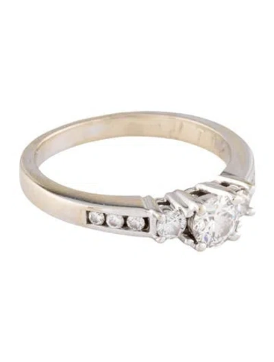 Pre-owned Ring 18k Diamond Three-stone  In Multi