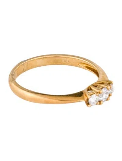 Pre-owned Ring 18k Diamond Three-stone  In Multi