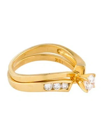 Pre-owned Ring 18k Diamond Wedding Set In Multi