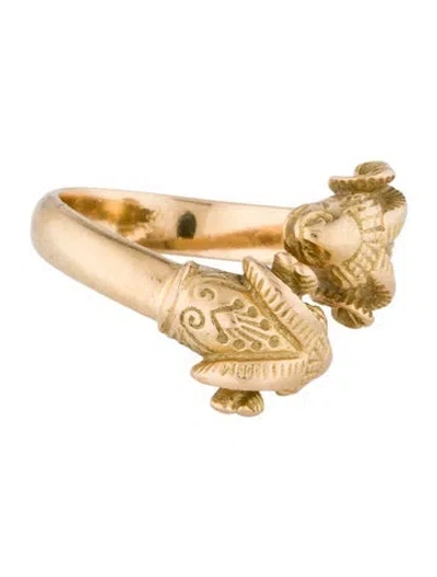 Pre-owned Ring 18k Double Ram Aries Wrap  In Multi