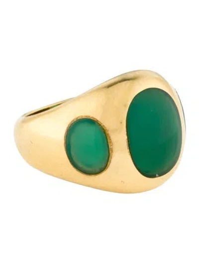 Pre-owned Ring 18k Dyed Chalcedony Cocktail  In Multicolor