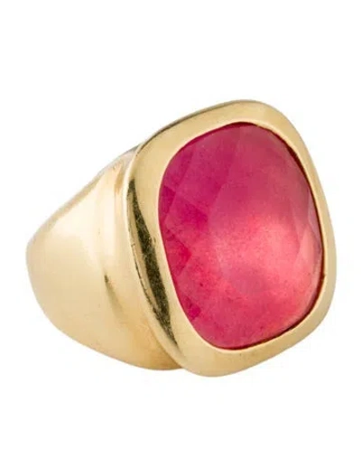Pre-owned Ring 18k Dyed Quartzite Cocktail  In Multi
