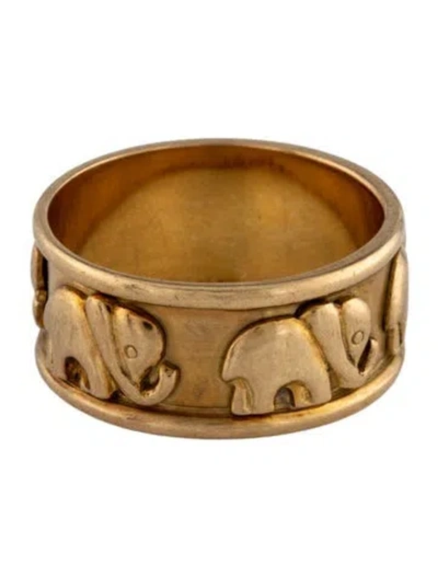 Pre-owned Ring 18k Elephant Band In Multi
