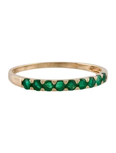 Pre-owned Ring 18k Emerald Band In Multi