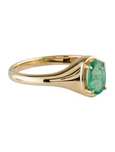 Pre-owned Ring 18k Emerald Cocktail  In Multi