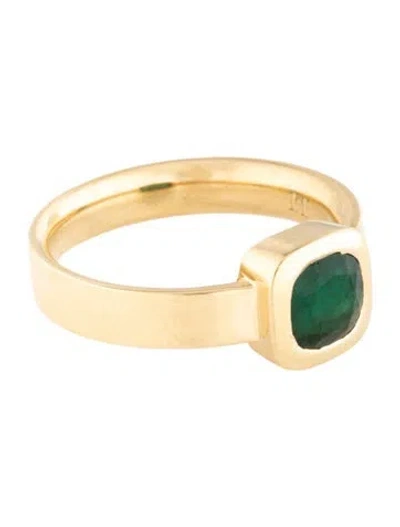 Pre-owned Ring 18k Emerald Cocktail  In Multicolor