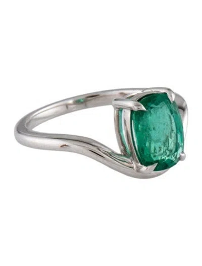 Pre-owned Ring 18k Emerald  In Multicolor