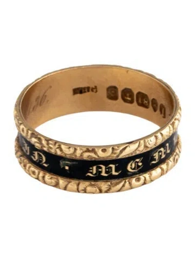 Pre-owned Ring 18k Enamel Memorial  In Multi