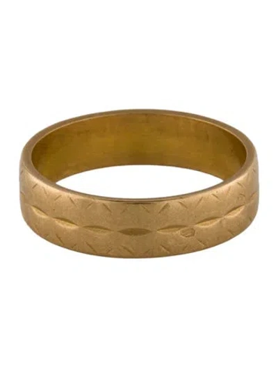Pre-owned Ring 18k Etched Wedding Band In Multi