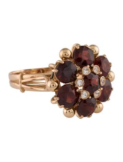 Pre-owned Ring 18k Garnet & Synthetic Spinel Cocktail  In Multi