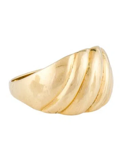 Pre-owned Ring 18k Grooved Dome Cocktail  In Multi
