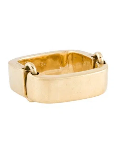 Pre-owned Ring 18k Hinged Square  In Multi