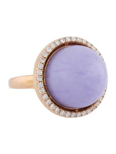 Pre-owned Ring 18k Jadeite & Diamond  In Multi