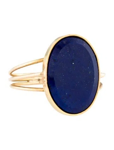Pre-owned Ring 18k Lapis Lazuli Cocktail  In Multi