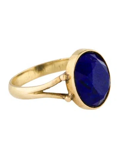 Pre-owned Ring 18k Lapis Lazuli Cocktail  In Multi