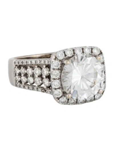 Pre-owned Ring 18k Moissanite & Diamond Cocktail  In Multicolor