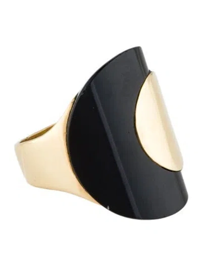 Pre-owned Ring 18k Onyx Cocktail  In Multi