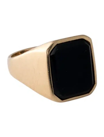 Pre-owned Ring 18k Onyx Signet  In Black