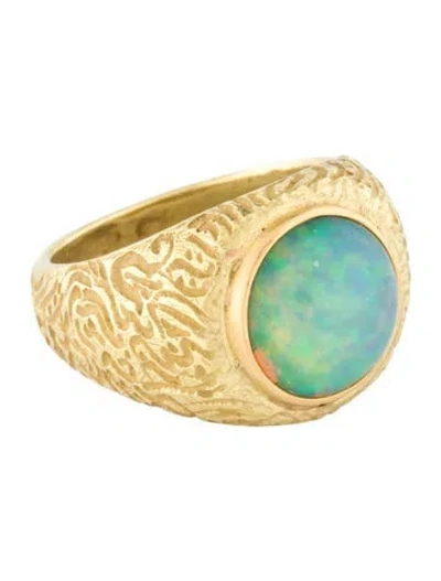Pre-owned Ring 18k Opal Cocktail  In Multi