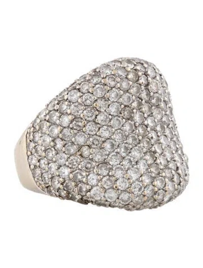 Pre-owned Ring 18k Pave Diamond Cocktail  In Multicolor
