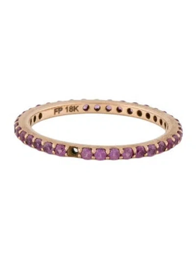 Pre-owned Ring 18k Pink Sapphire Band In Multi